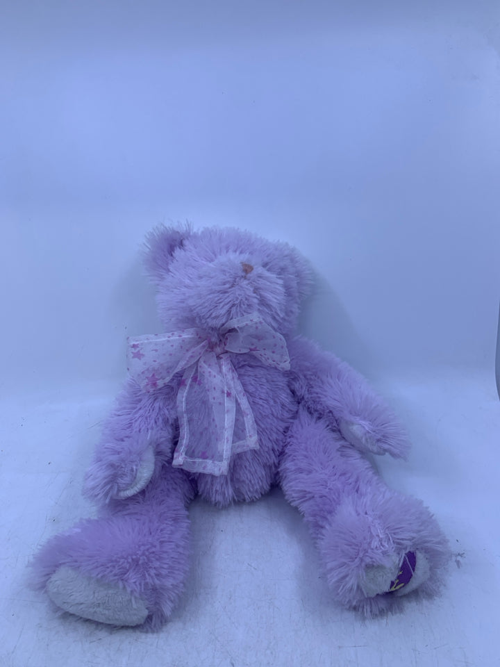LIGHT PURPLE BOYDS BEAR W/ HEAR STAR BOW.