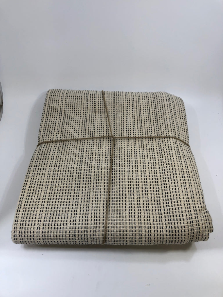 NWT STITCHED IKEA BLACK & CREAM RUG.