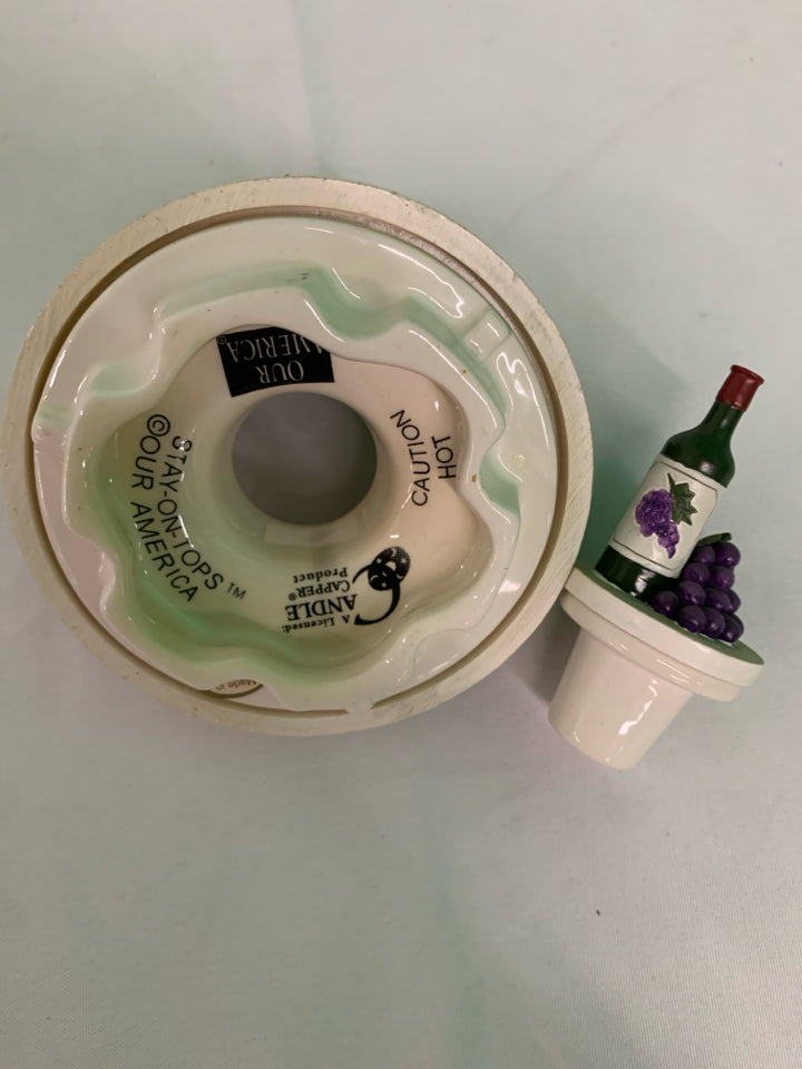 WINE PATTERN 2PC CANDLE TOPPER.