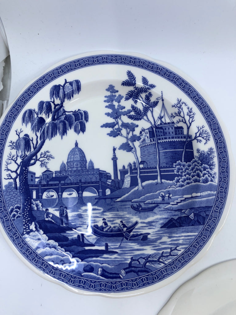 3 SPODE BLUE ROOM COLLECTION DINNER PLATE SET.