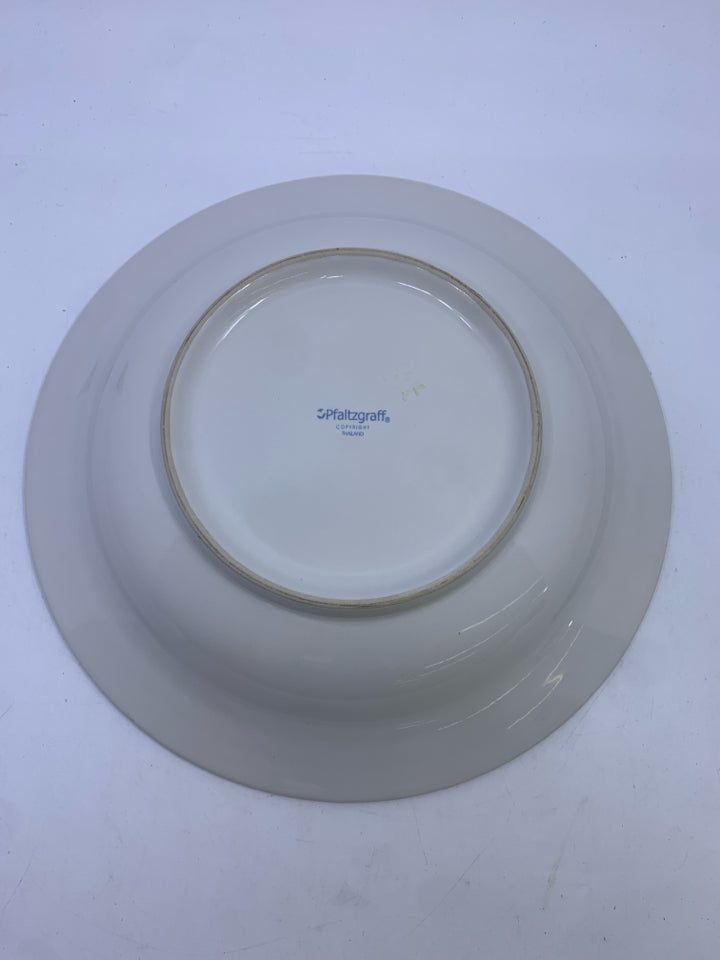 8 FLAT RIM LARGE BOWLS.