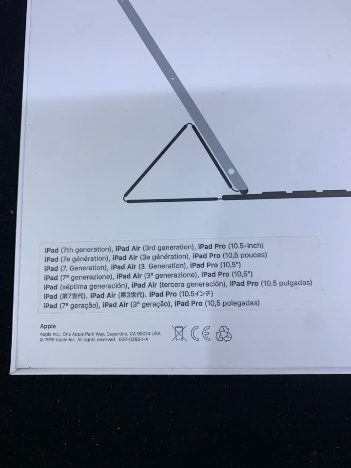 NIB APPLE IPAD SMART KEYBOARD- IPAD 7TH GEN, IPAD AIR 3RD GEN, IPAD PRO.