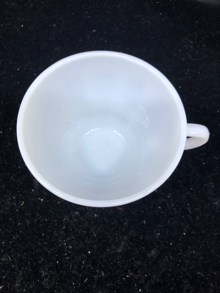VTG MILK GLASS CORNING WARE TEACUP/SAUCER.