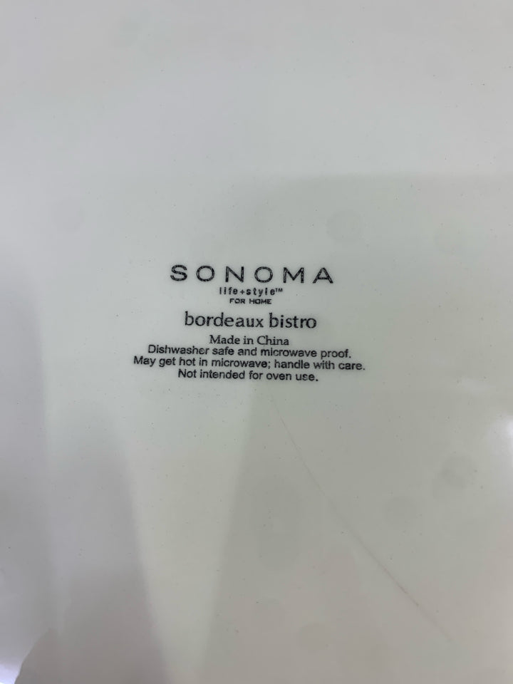 SONOMA ITALIAN CHEF SERVING BOWL W/MAROON EDGE.