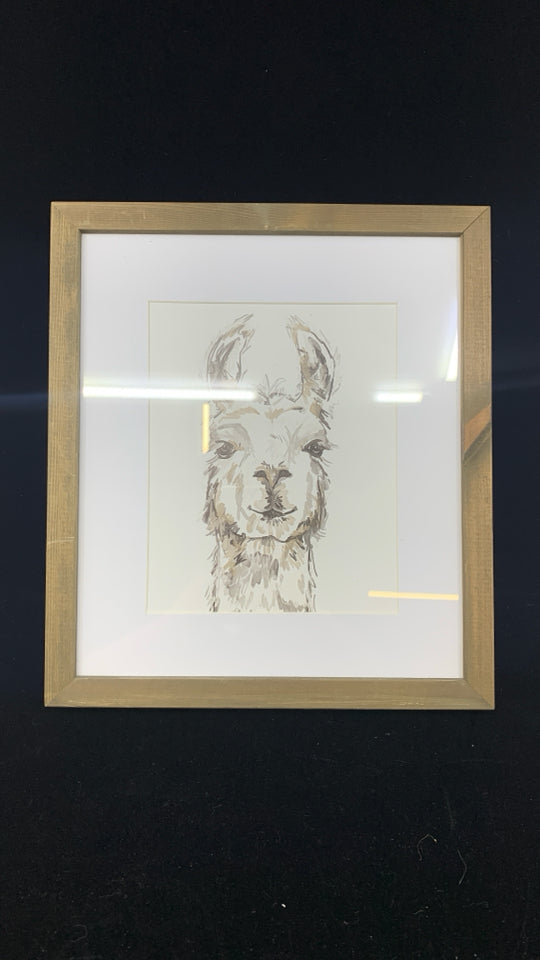 FRAMED LLAMA ART PRINT.