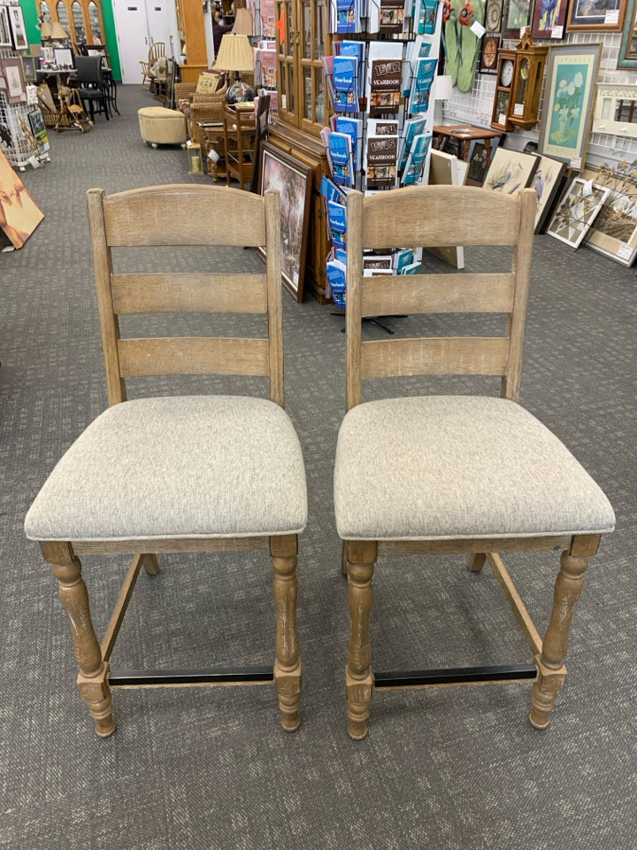 2 RUSTIC BAR STOOLS.