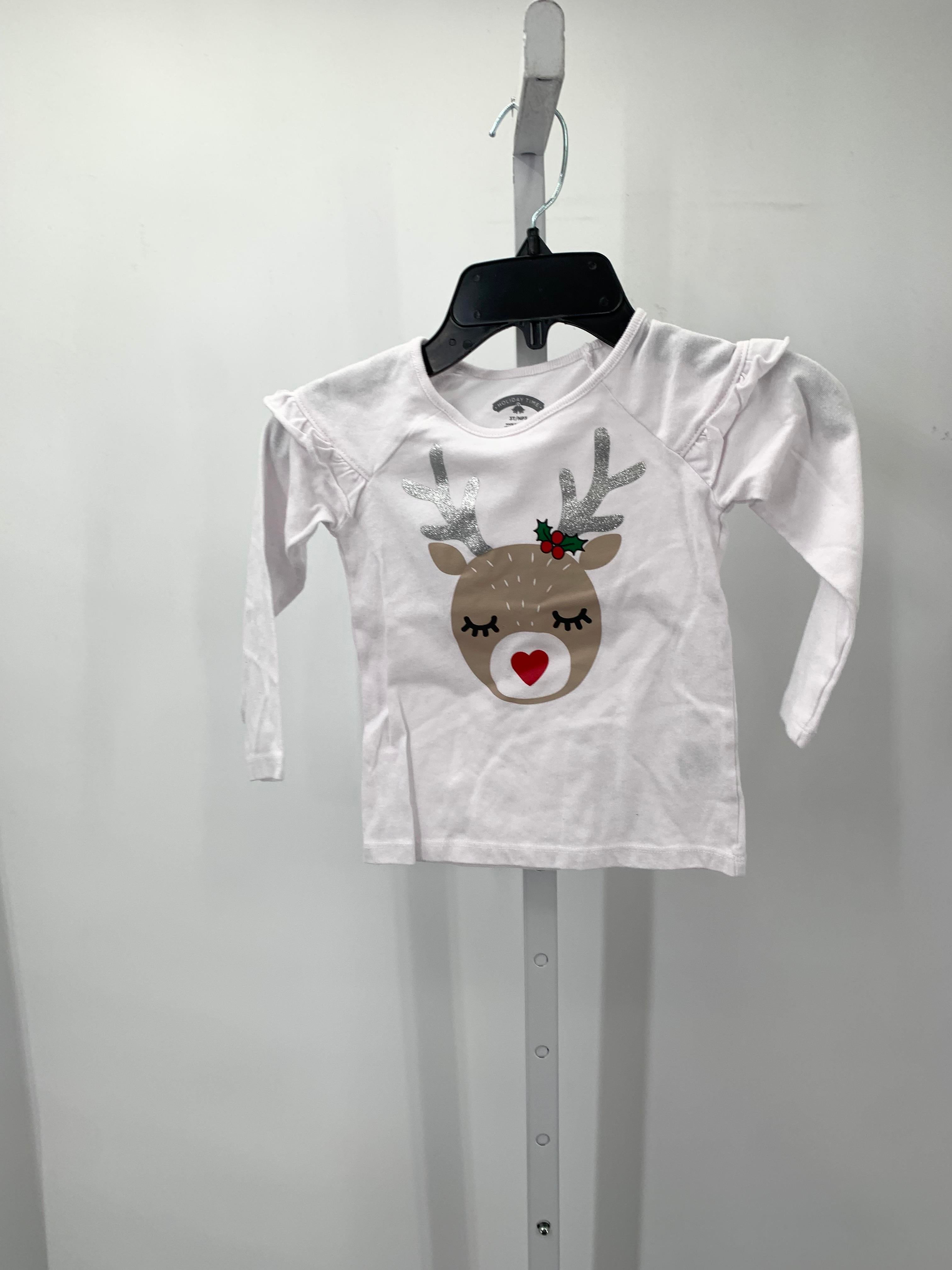 LONG SLV SHIRT GLITTER REINDEER.