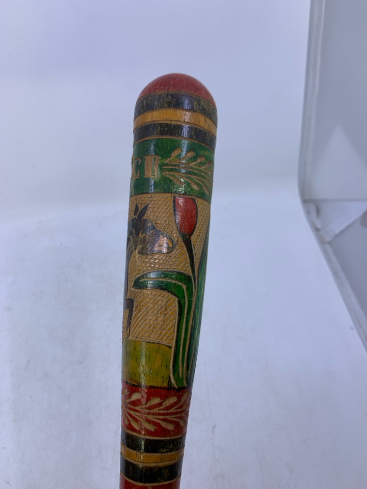 WOOD MEXICO CARVED BAT W/ DONKEY.