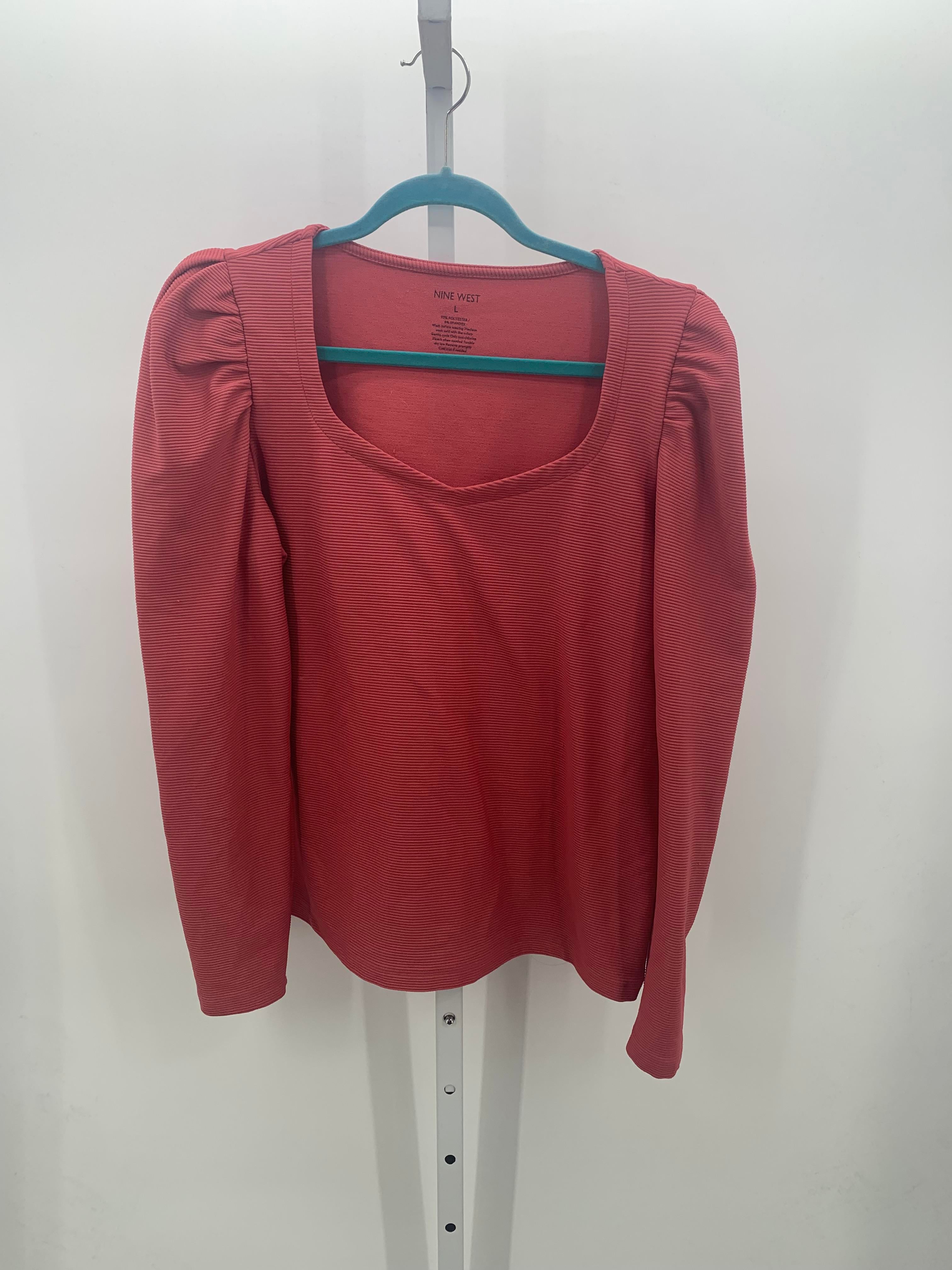 Nine West Size Large Misses Long Sleeve Shirt