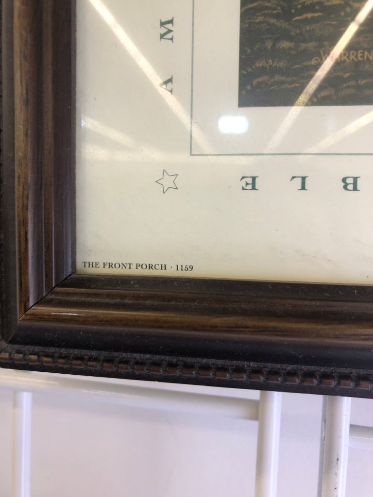 SMALL WHITE HOUSE WARREN KIMBLE FRAMED PRINT.