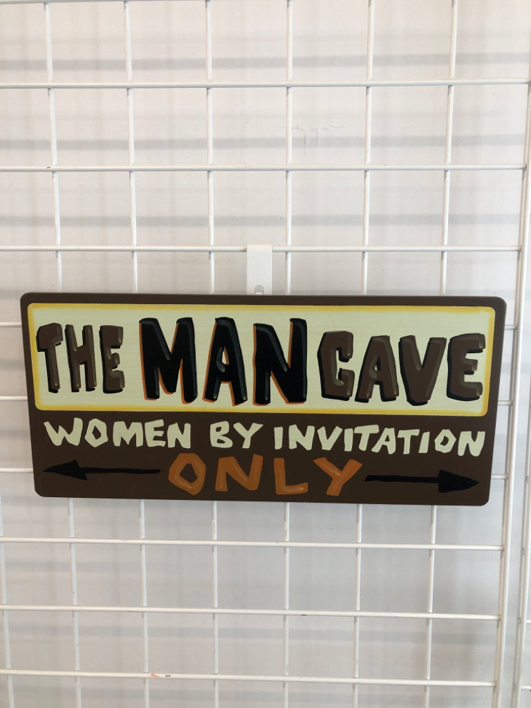 THE MAN CAVE WOOD SIGN.