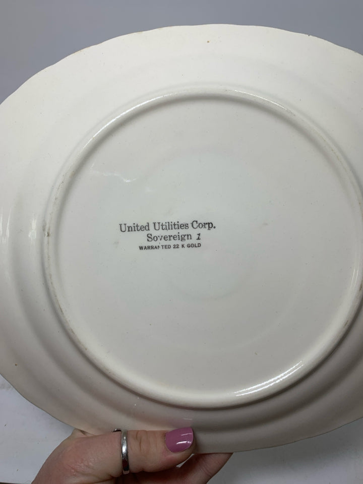 VTG OVAL PLATTER W/ FLOWER DESIGN IN CENTER UNITED UTILITIES CORP.