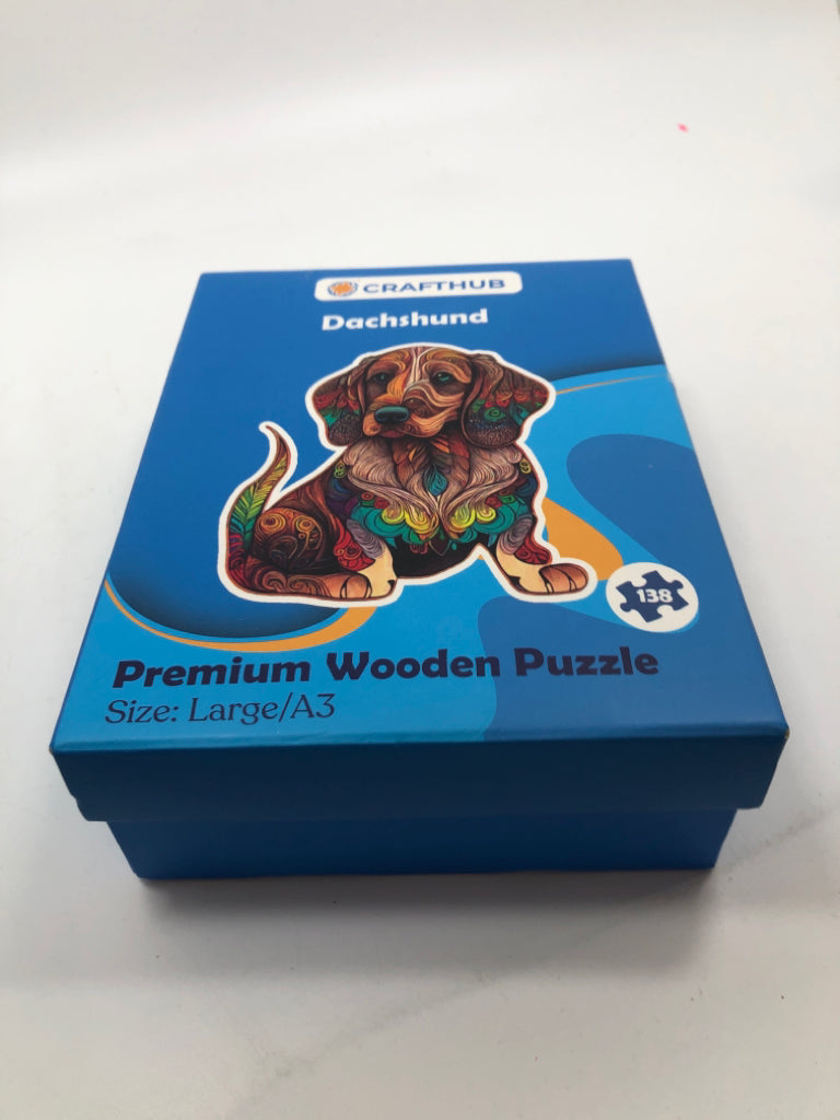 NIB DACHSHUND WOODEN JIGSAW PUZZLE.