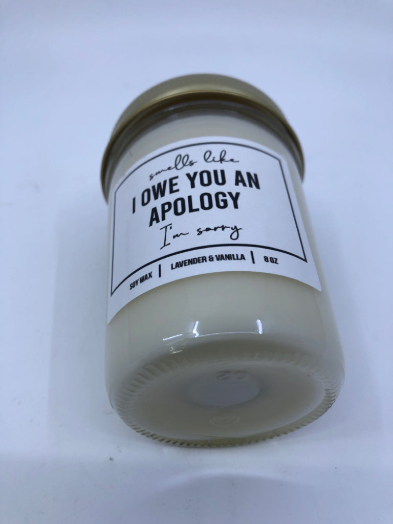 SMALL APOLOGY CANDLE.