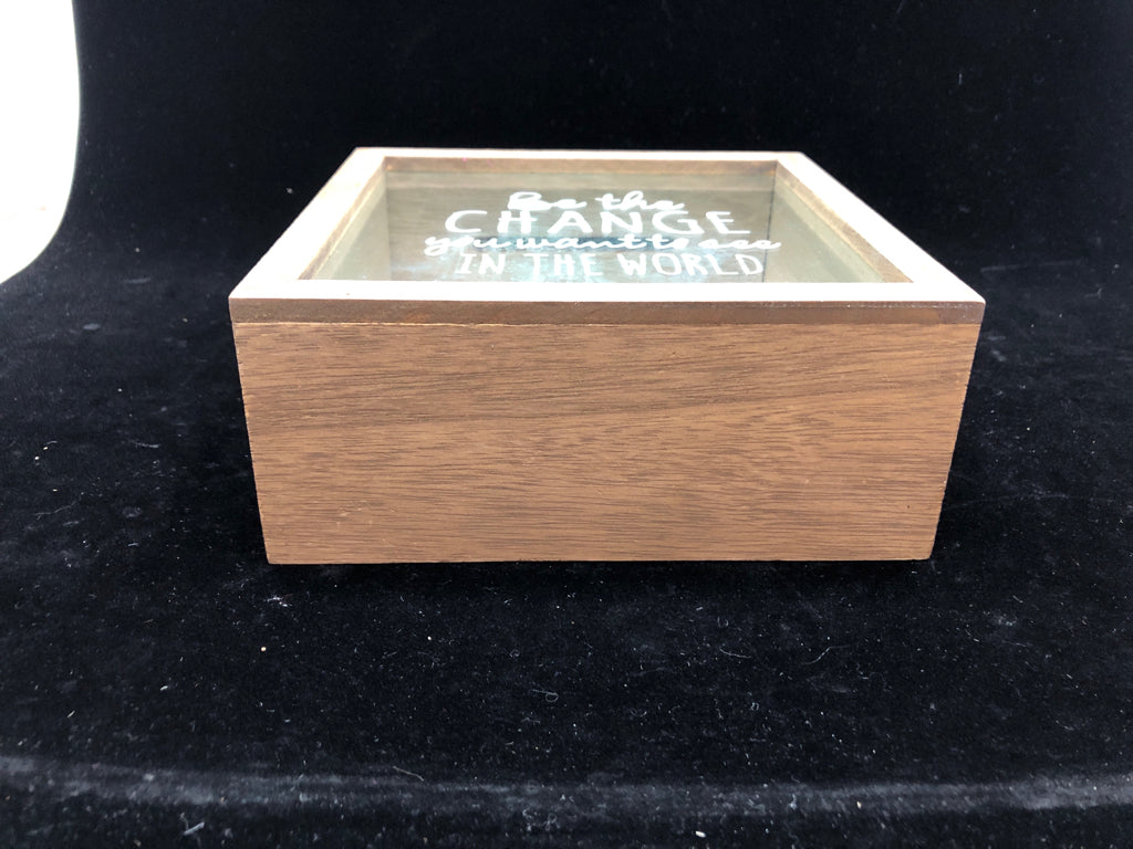 BE THE CHANGE WOOD SHADOWBOX.