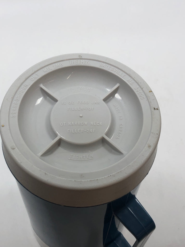 VTG BLUE THERMOS INSULATED FOOD JAR.