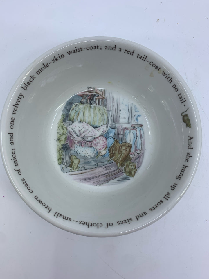 2 PC WEDGWOOD PLATE/BOWL MRS TIGGY-WINKLE.