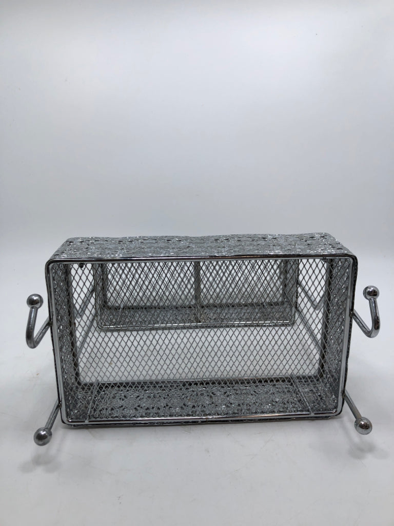 2-TIERED SILVER SHELF ORGANIZER.