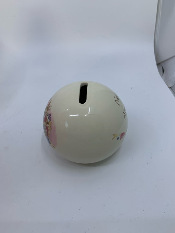 BUNNYKINS SMALL SPHERE COIN BANK NEW ARRIVAL.