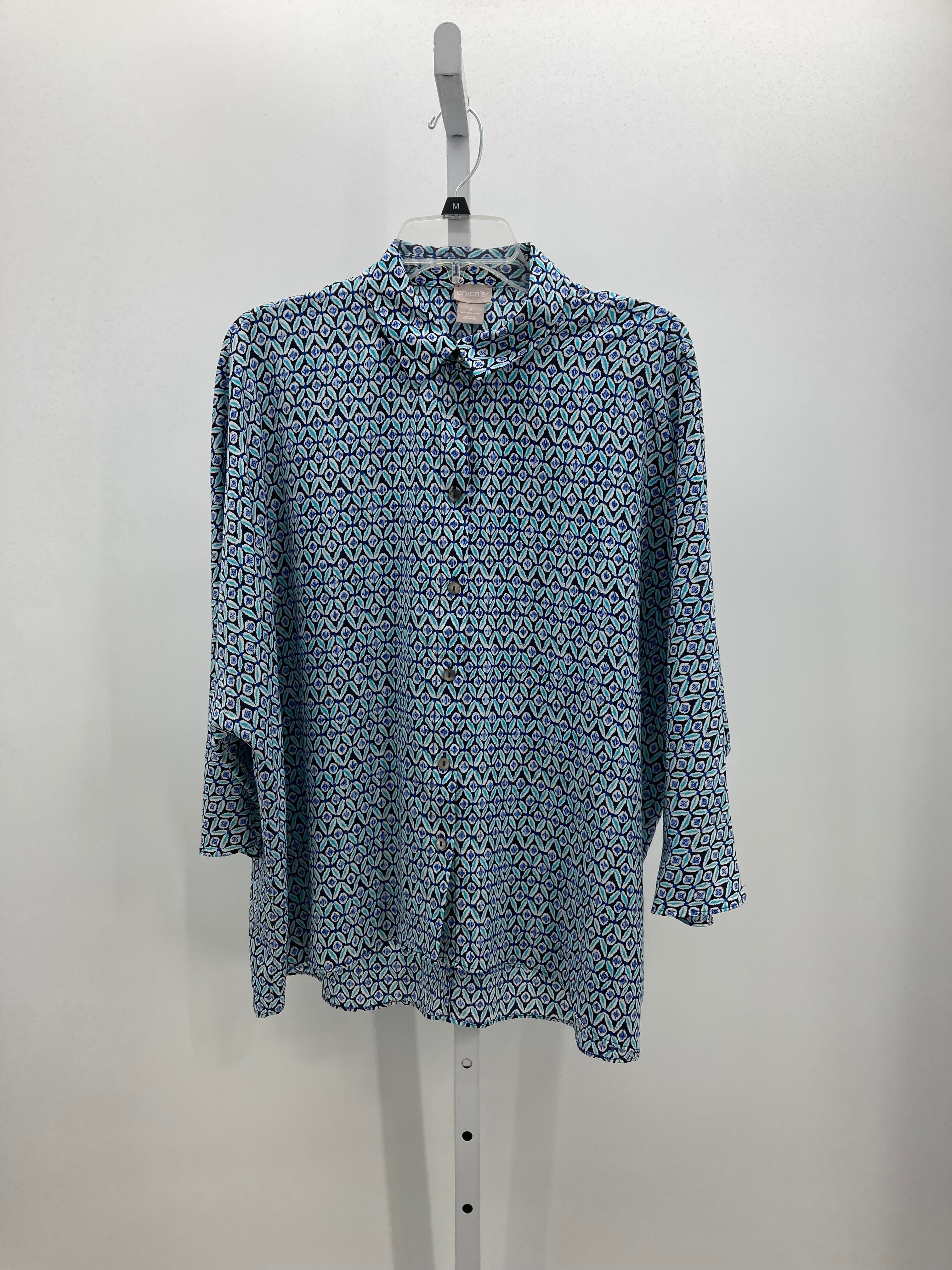 Chico's Size Medium Misses 3/4 Sleeve Shirt