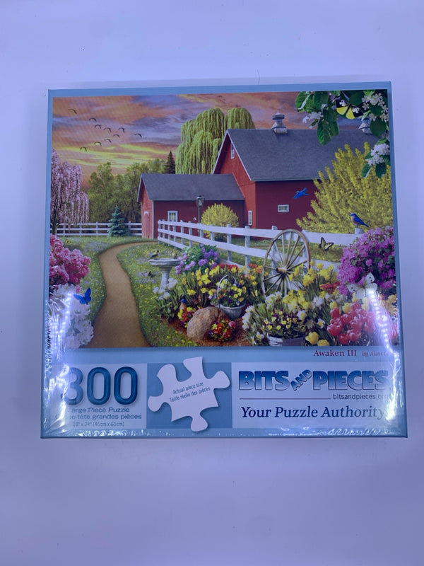 NIB BITS AND PIECES BARN SCENE 300 LARGE PIECE PUZZLE.