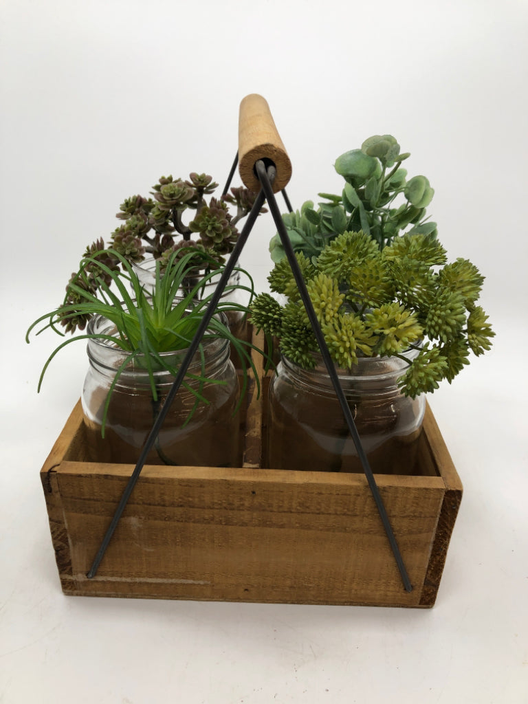 FARMERS MARKET FAUX SUCCULENT CADDY.
