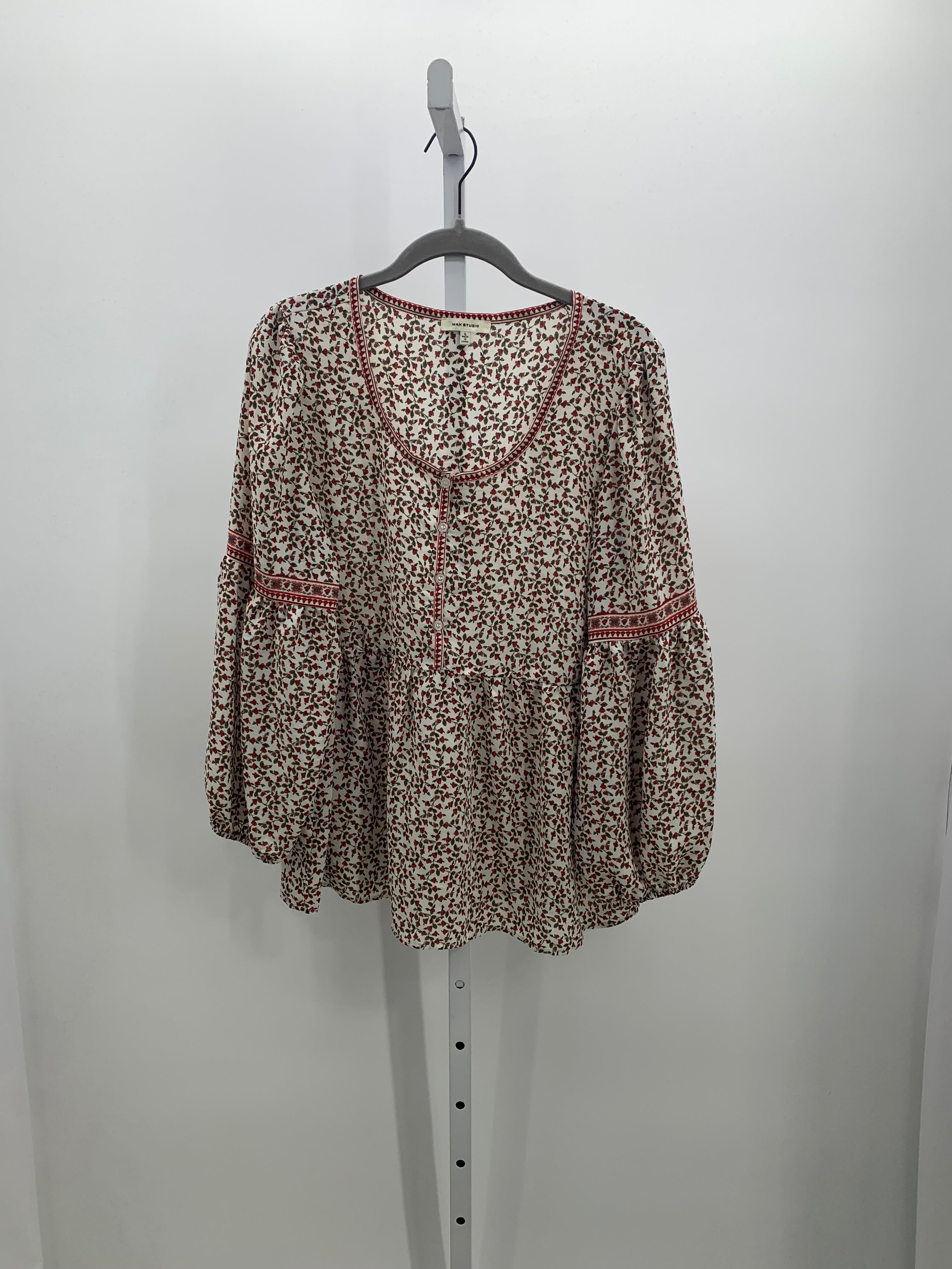 Max Studio Size Large Misses Long Sleeve Shirt