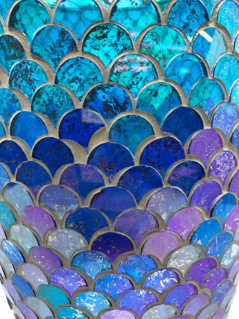 BLUE & PURPLE MERMAID TRASH CAN.