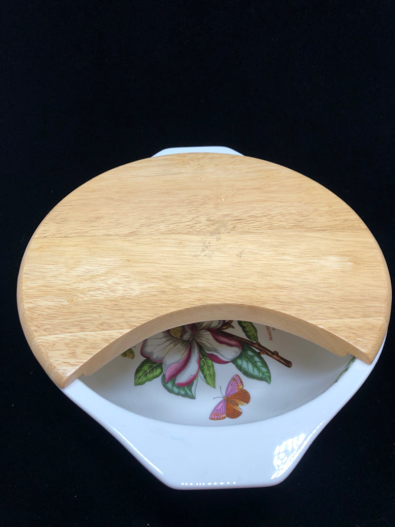 BOTANIC MAGNOLIA MIXING BOWL W/BAMBOO LID.