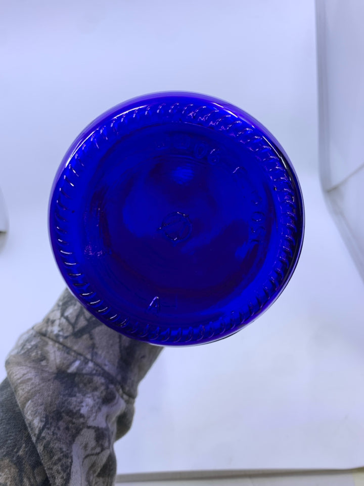 LARGE COBALT DECORATIVE VASE.