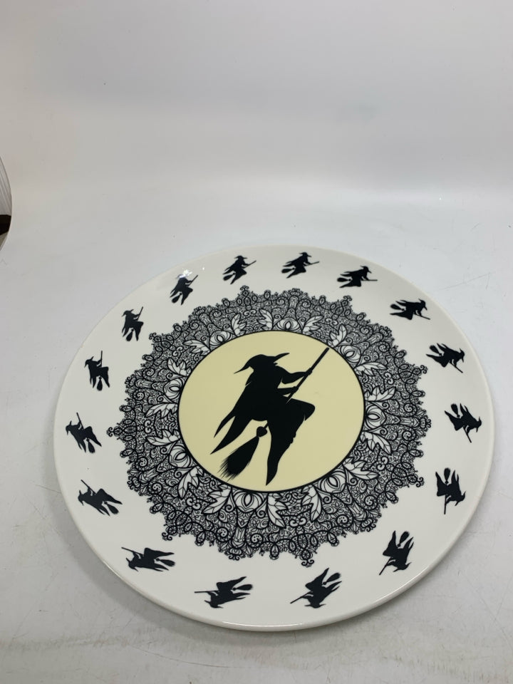 WHITE PLATTER W/ WITCHES VICTORIAN TRADING.