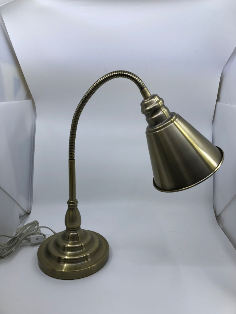 BRONZE COLORED ADJUSTABLE DESK LAMP.