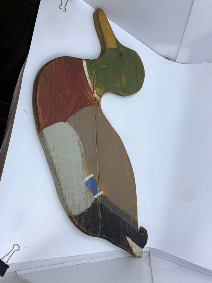 WOOD MALLARD WALL ART.
