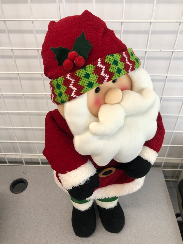 LG PLUSH STANDING SANTA DECOR.
