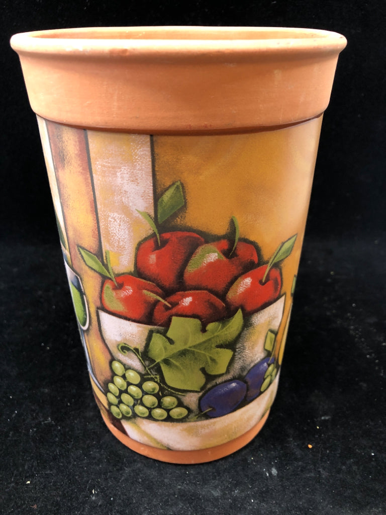 TALL TERRA COTTA WINE BOTTLE SLEEVE.