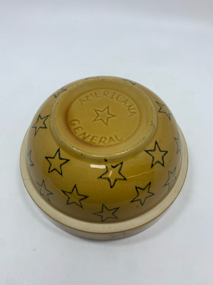 PRIMITIVE AMERICANA YELLOW STAR BOWL.