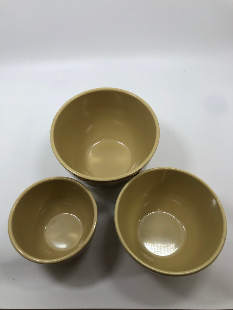 3PC ROOSTER MELAMINE NESTING BOWLS.