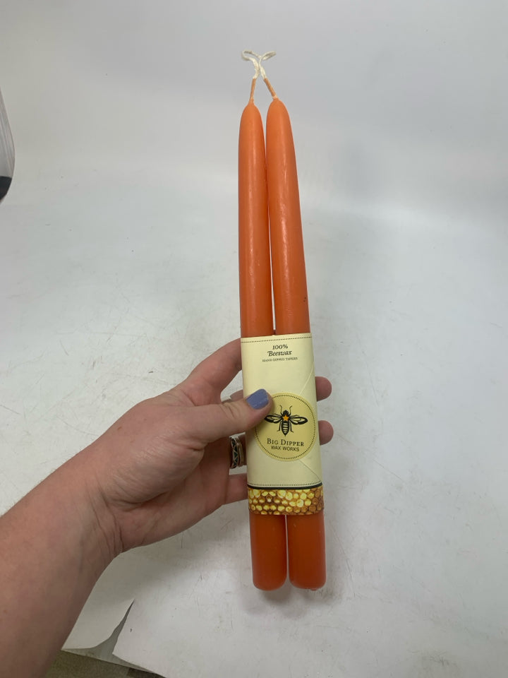 IN PACKAGE BEEWAX TAPERED CANDLES.