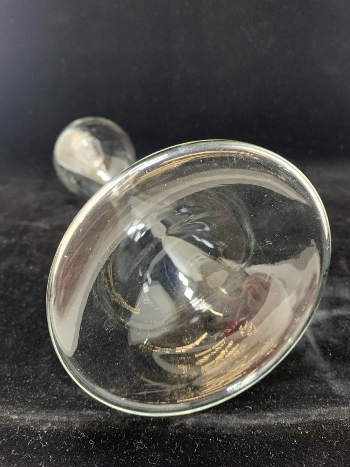 CLEAR GLASS MILANO TAPER CANDLE STICK.
