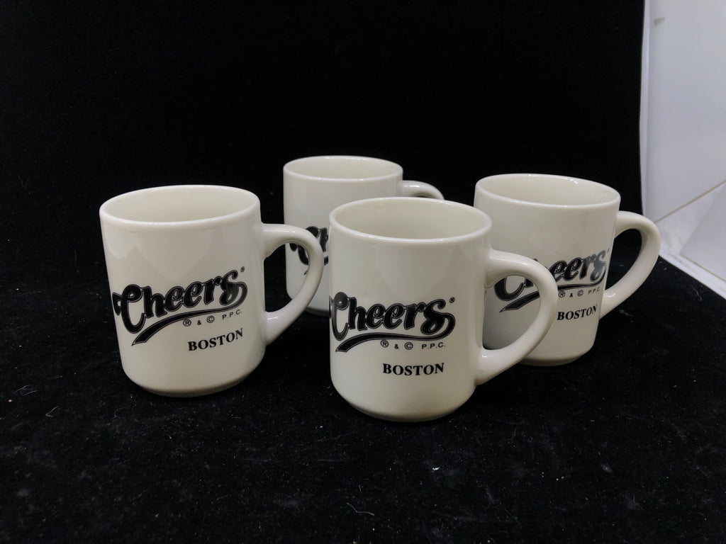 4 CHEERS BOSTON MUGS.