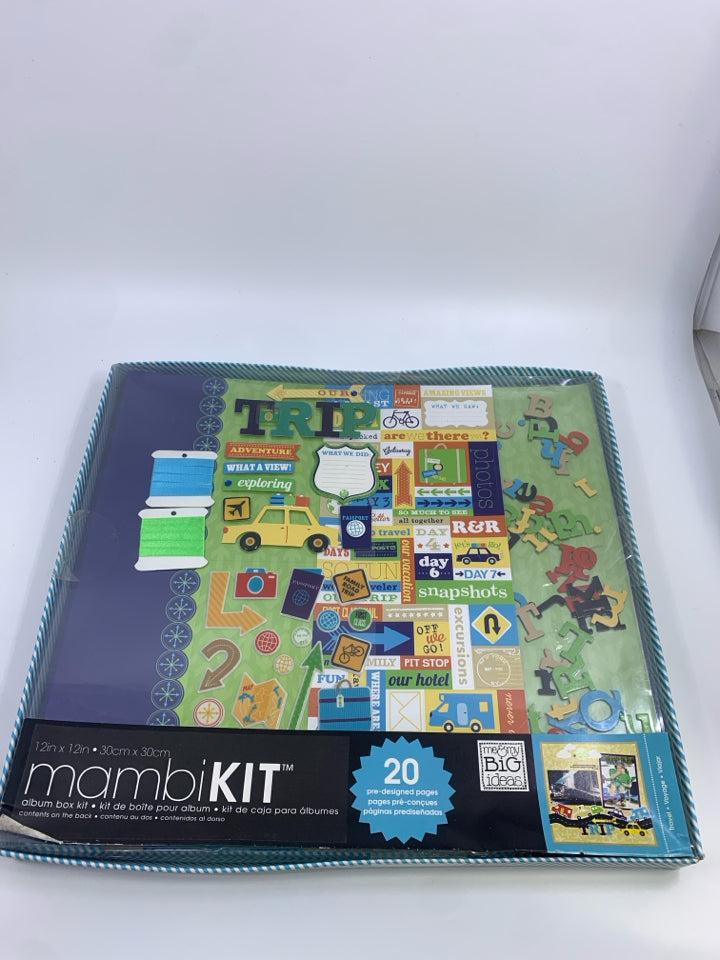 NIP TRAVEL SCRAPBOOK ALBUM BOX KIT.