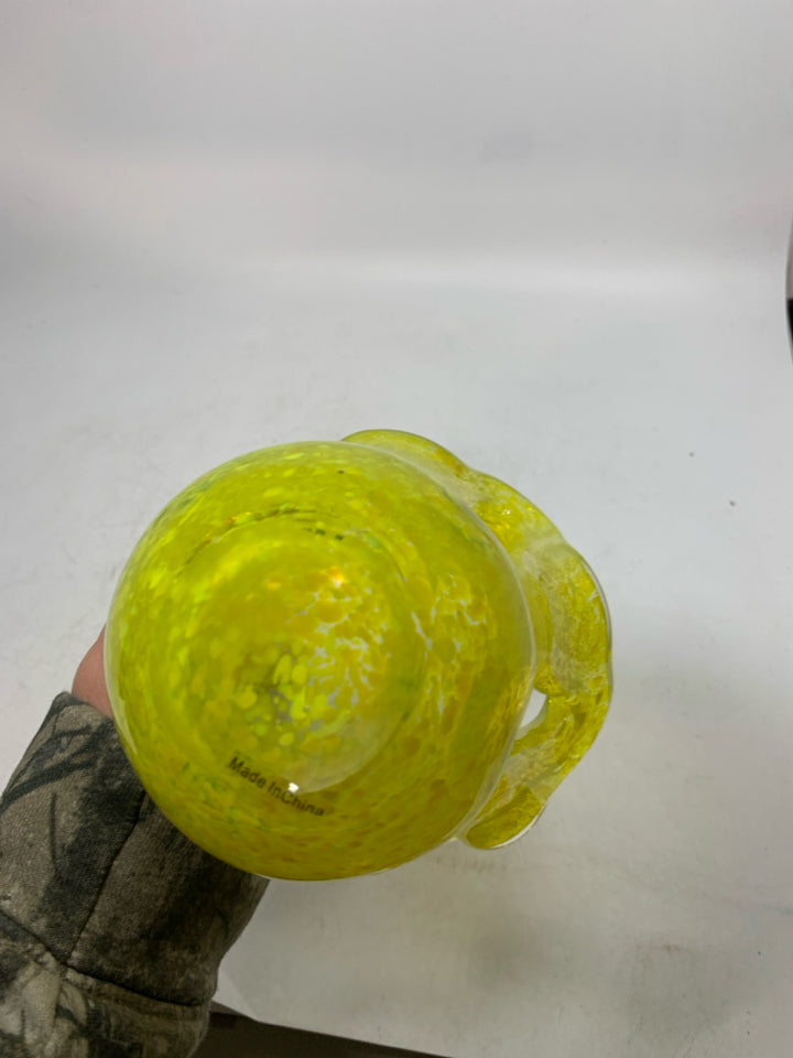 BLOWN GLASS ABSTRACT BOWL W/ PIERCED OVALS.