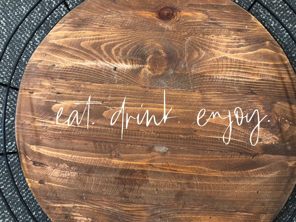 "EAT DRINK ENJOY" WOODEN TRAY.