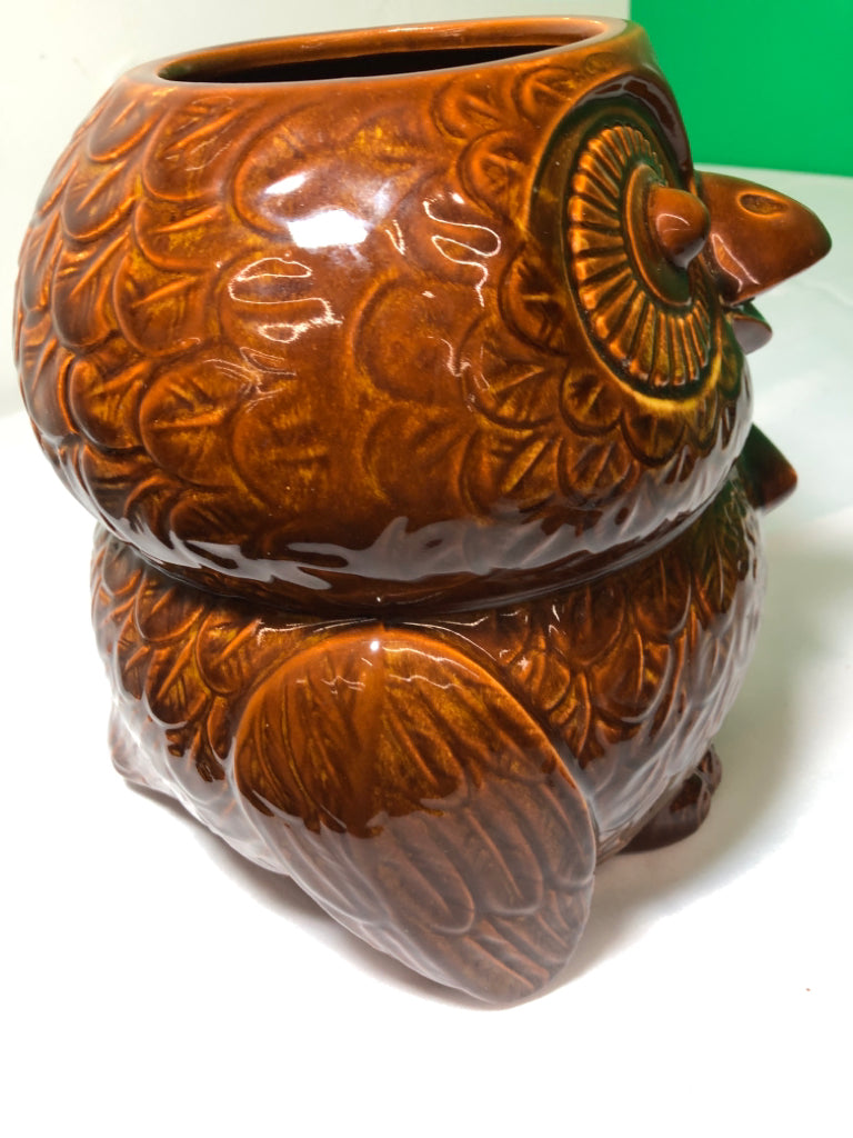 VTG HEAVY BROWN OWL COOKIE JAR #204.