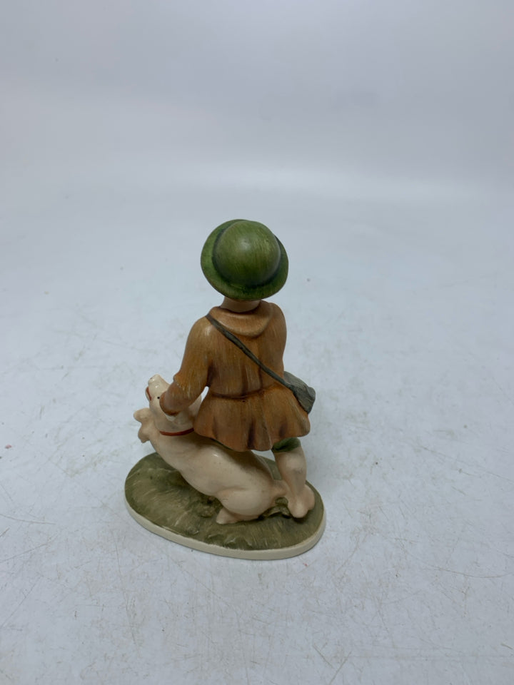 VTG FRIEDEL GERMAN LADY HOLDING EAR OF A PIG.