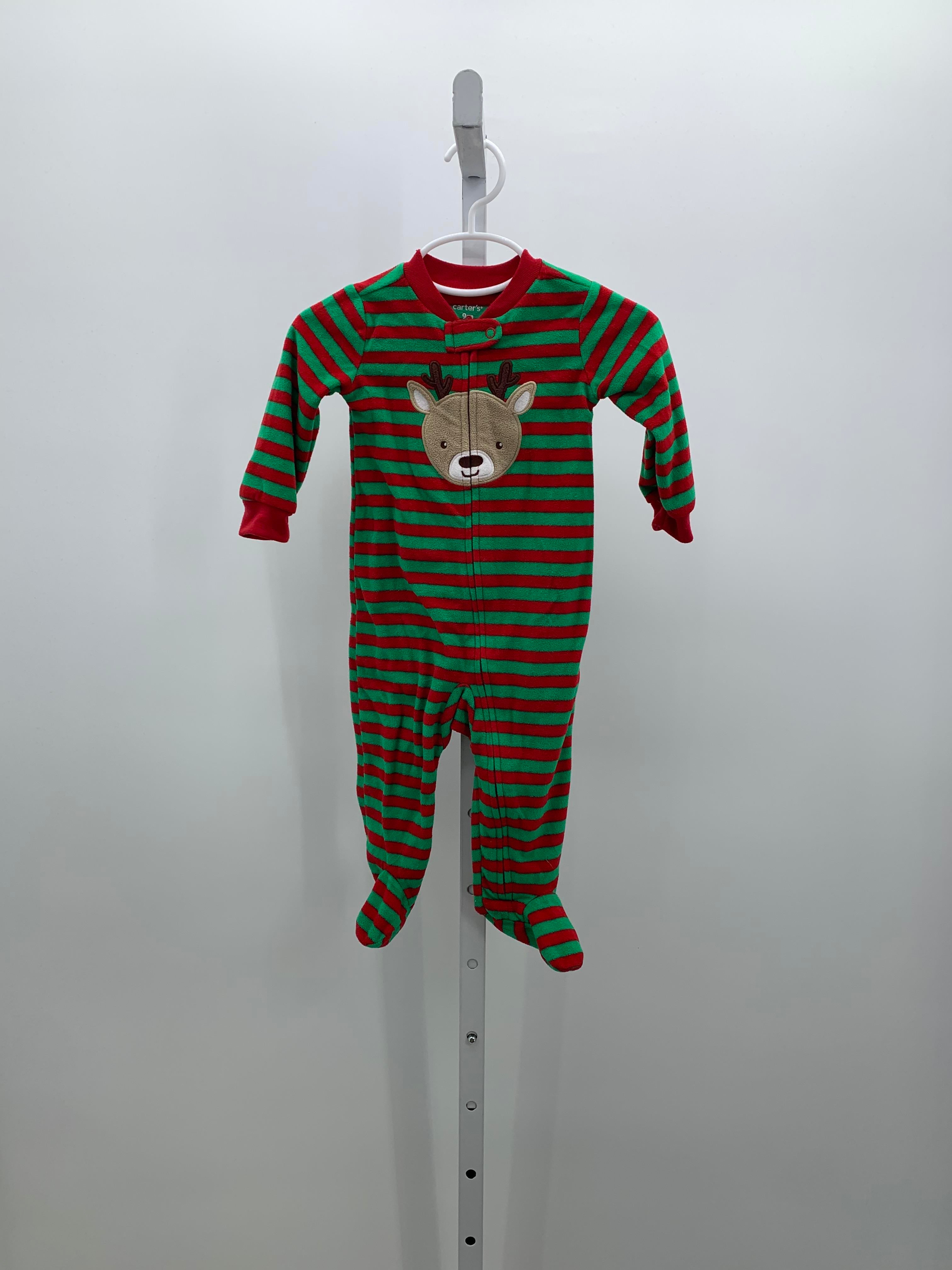 RED STRIPES FLEECE ROMPER