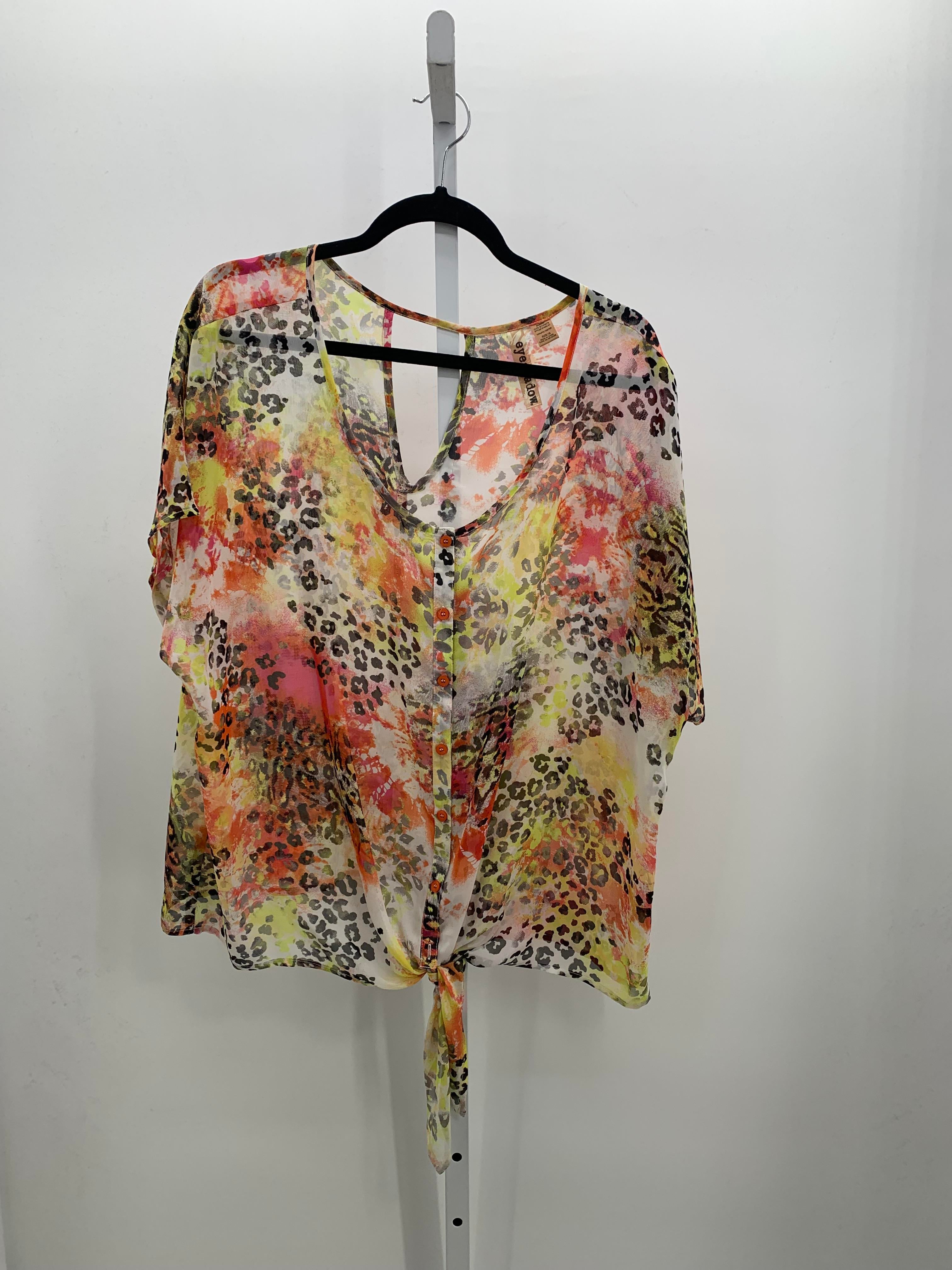 Eyeshadow Size 1X Womens Short Sleeve Shirt