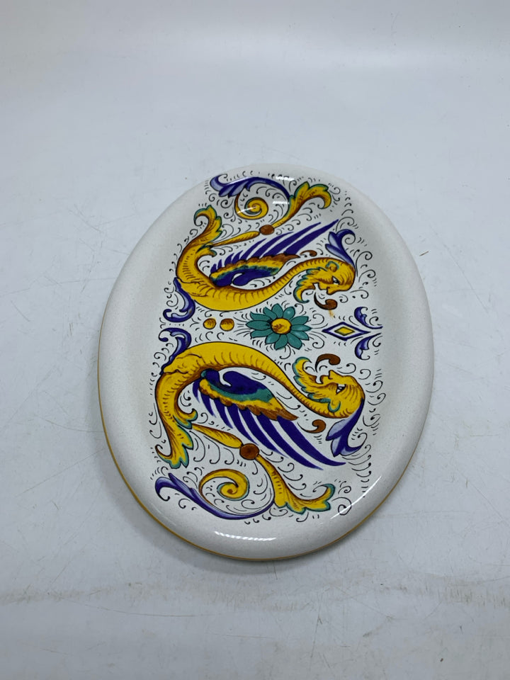 OVAL ABSTRACT COLORFUL PLATE NOVA DERUTA.