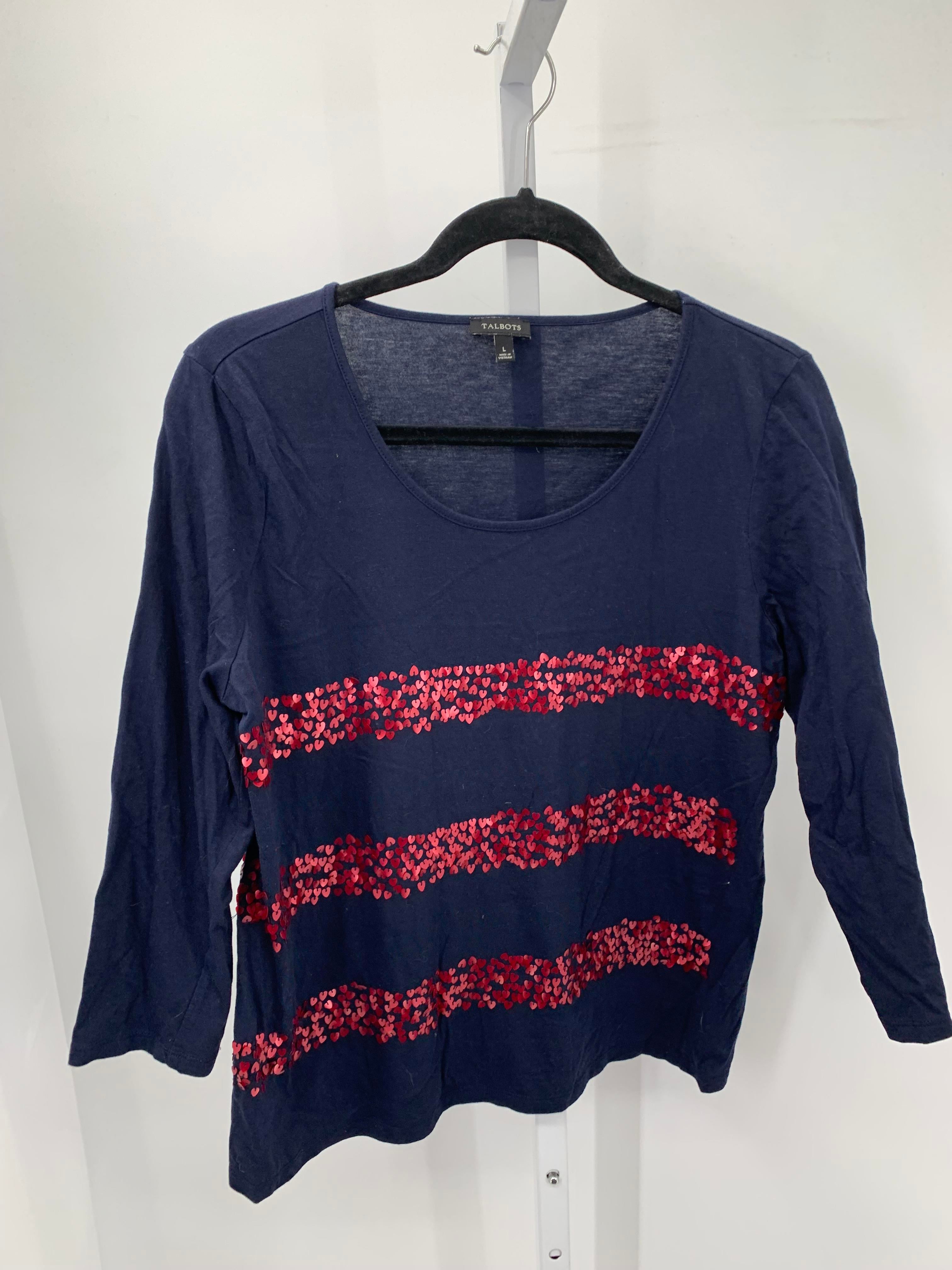 Talbots Size Large Misses 3/4 Sleeve Shirt