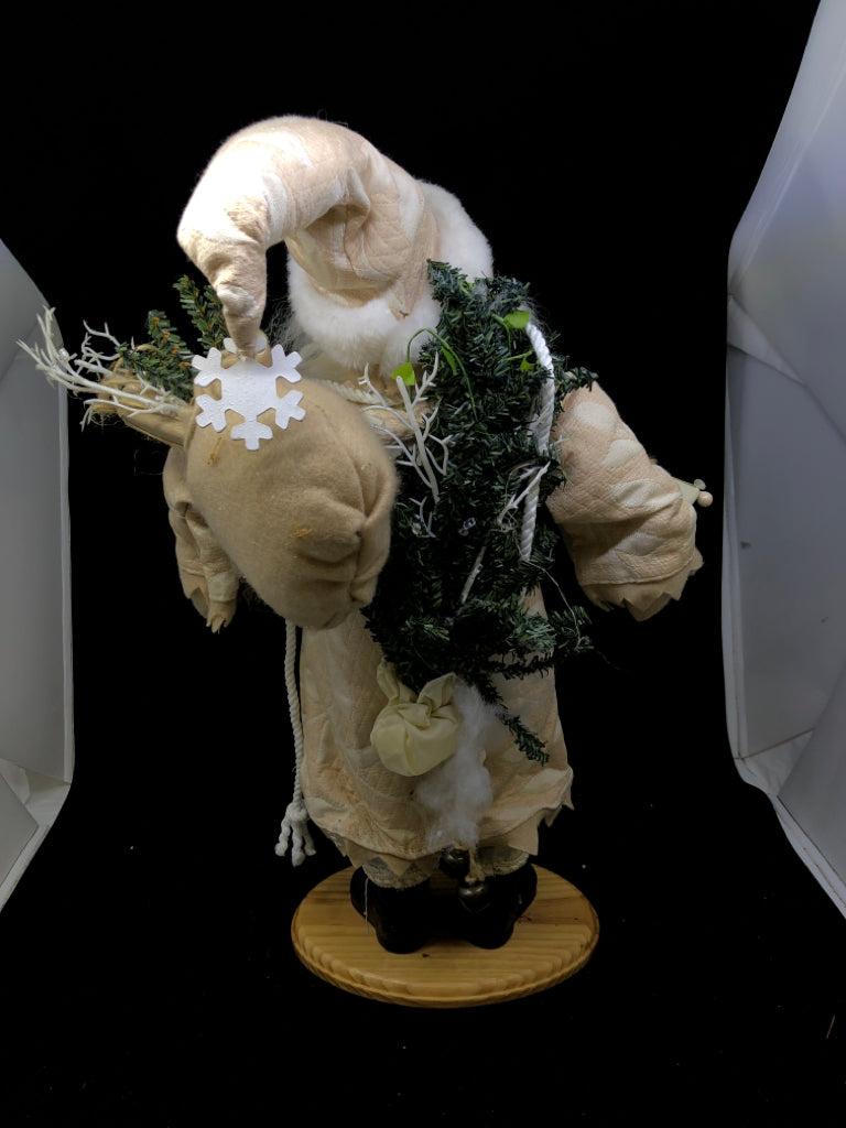 SANTA IN CREAM COAT.